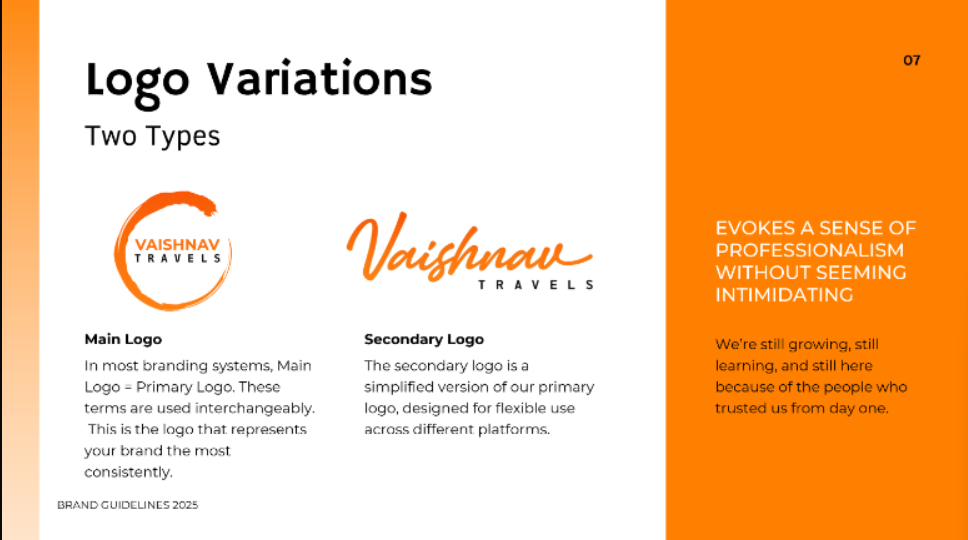 Vaishnav Travels branding