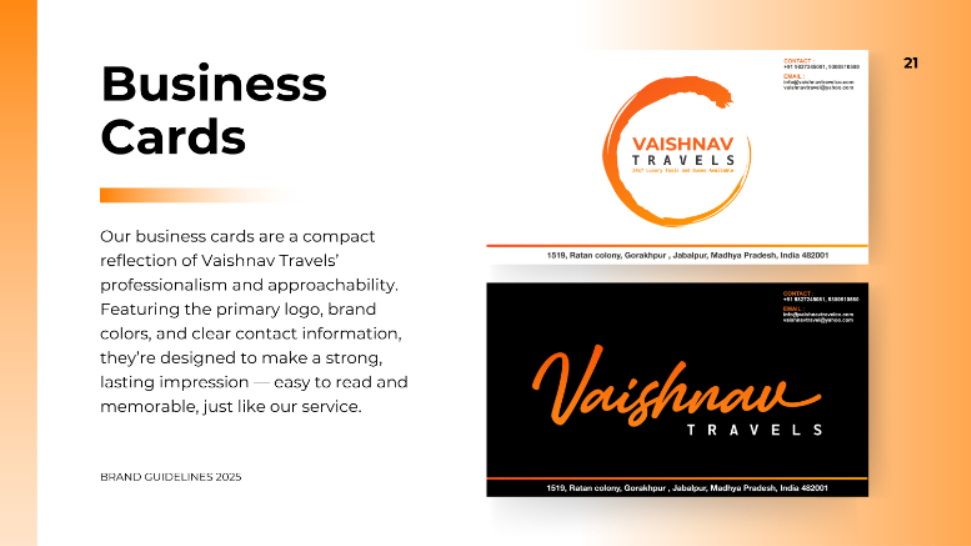 Vaishnav Travels branding